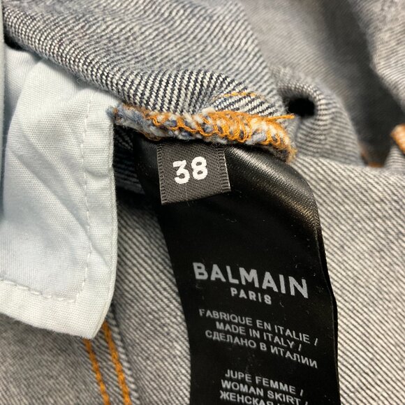 Balmain Dark Denim Cargo Midi Skirt - Picture 5 of 5